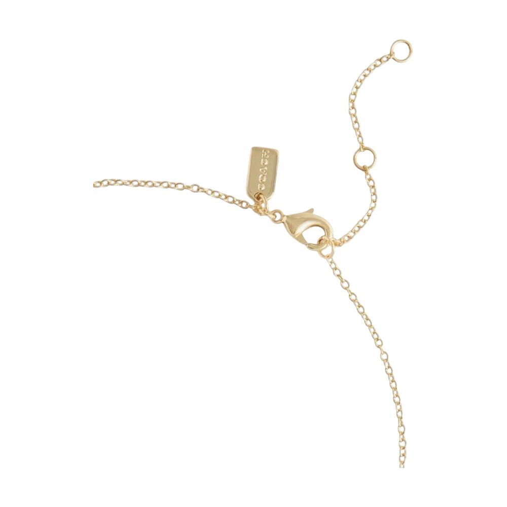COACH Jewelry Women's Signature C Logo Heart Pendant Gold Chain Necklace - Picture 4 of 6